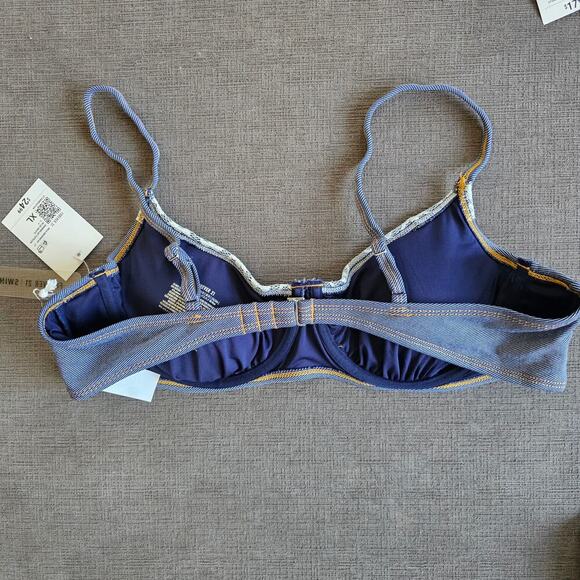 NWT Forever 21 Denim Lace-Trim Underwire Bikini Top & Bikini Bottom Set Size XL - Picture 8 of 12